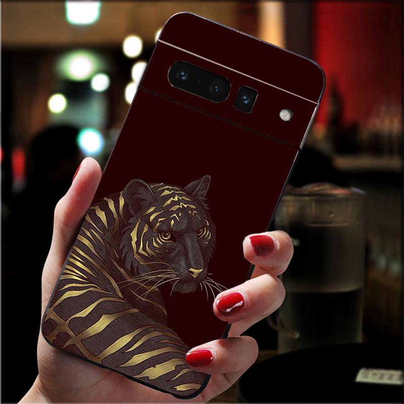 Japanese tiger art tattoo Carcasa Funda Phone Case For Google Pixel 10 9 Pro XL 9A 8 7 6 Pro Pixel 8A 7A 6A Pixel 8 7 6 5 Case