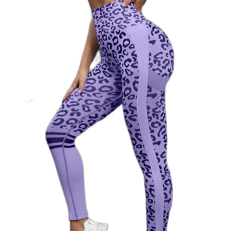 European & American High Waist Seamless Knit Yoga Pants – Hip Lift & Tummy Control Sportswear for Running & Training