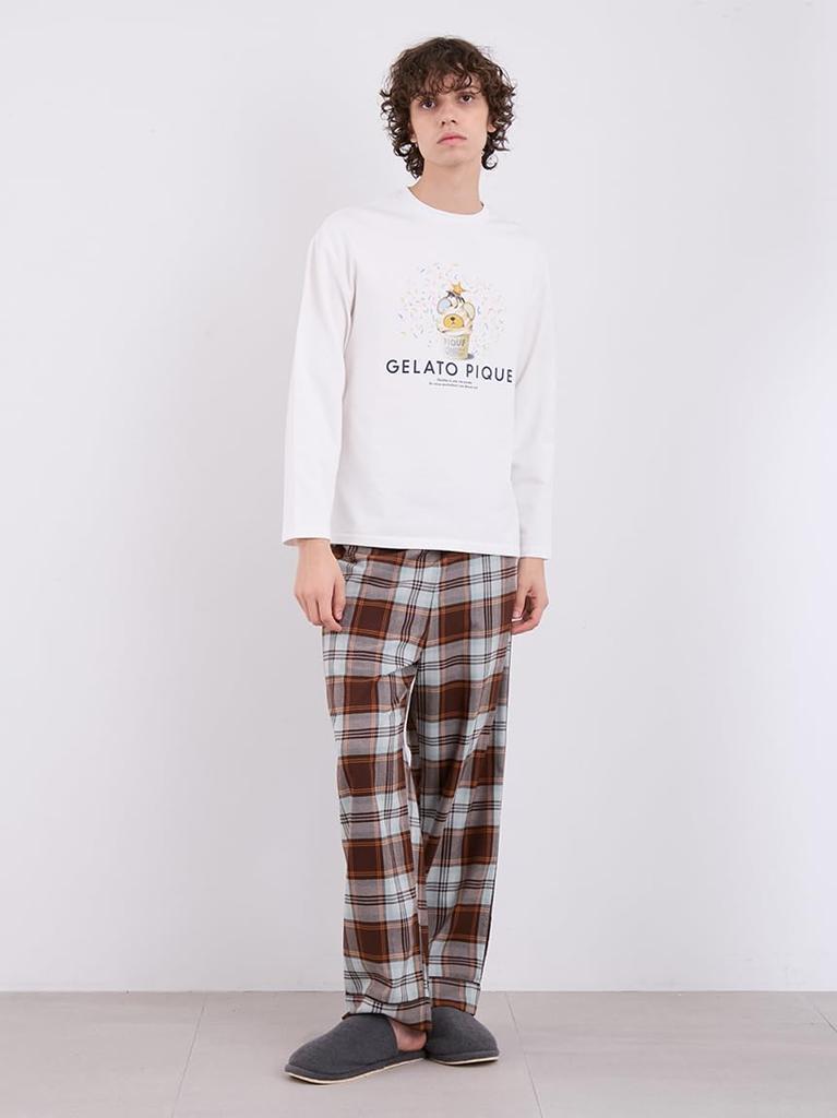 Gelato Pique HOMME Inlay Soft Cream Bear Print Long PHCT245986 DGRY T-Shirt Men's