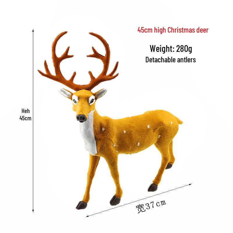 Fawn Sika Deer Christmas Ornaments - Small Decorative Reindeer Props