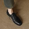 Krazing Pot Cow Skin Autumn Winter Brogues Shoes Lace Up Low Heels Size 42 Round Toe Oxford Shoes Carving Decoration Pumps