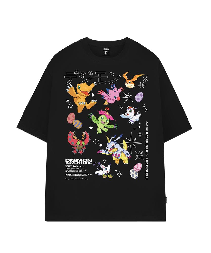 ODDSTUDIO [Digimon Adventure] Rookie Stage Digimon Overfit T-Shirt_Color Ver. - 2 Colors