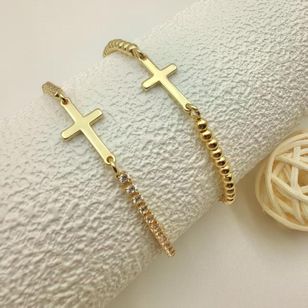 Stylish Beaded Cross Bracelet: Unique Niche Design, Versatile Gift
