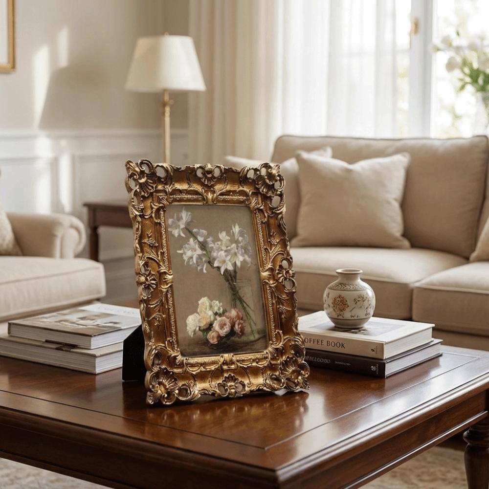 Luxury Ornate Picture Frame Resin Photo Props Frame Ornaments Photo Stand  Studio Decoration