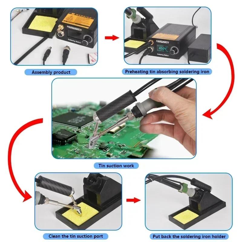 T12a desoldering gun processing and desoldering station hot air gun welding iron smart desoldering pen STM 32 welding