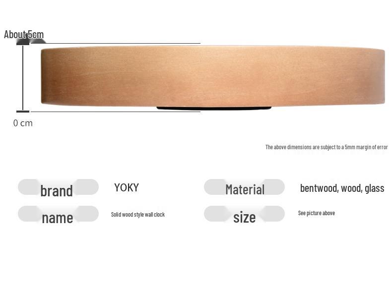 Japanese Silent Quartz Wall Clock - Modern Minimalist Solid Wood Design for Living Room