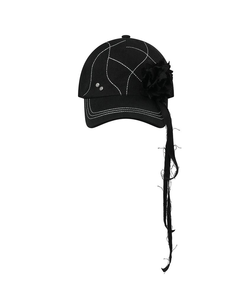 Aeneoaeswi Stitch Line Corsage Ball Cap Black