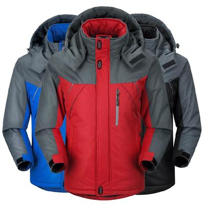 Winter Outdoor Couple Cotton -Padded Jacket Plus Velvet Warm Jacket Large Size Simple Tooling Jacket 