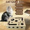 Pet Timber Maze Puzzle Toy Square Shape Natural Timber Durable Cat Hole Digging Puzzle Toy For Pet Entertainment Game Box