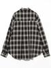 Ray Beams Women's Ombre Check Oversized Shirt, Black, One Size, Large/Sized Shirt/Blouse