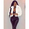 2025 Vegan Fur Cropped Jacket - Plush Faux Shearling Cardigan Coat W/ Oversized Fit, Lounge-to-Street Cocoon Coatigan for Winter