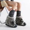Winter Women's Snow Boots Fashion Casual Ankle Boots Thick Plush Warm Cotton Shoes Retro Women Fluffy Boots Botas Invierno Mujer
