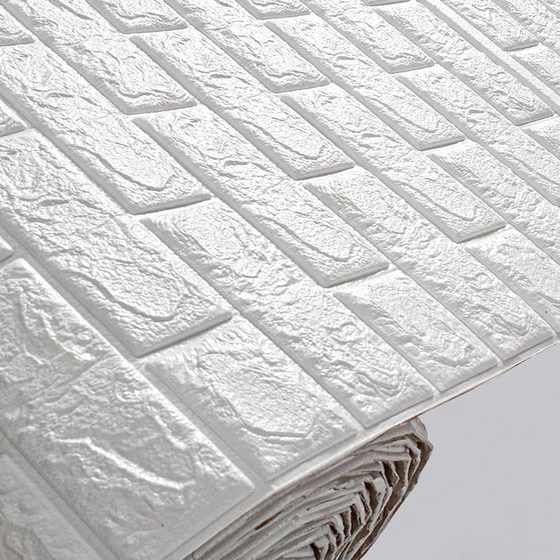 10m 3D Self-Adhesive Wallpaper Continuous Waterproof Brick Wall Stickers Living Room Bedroom Children's Room Home Decor