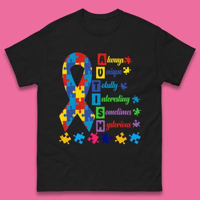 Autism Always Unique Mens T-Shirt Womens Tops Tees