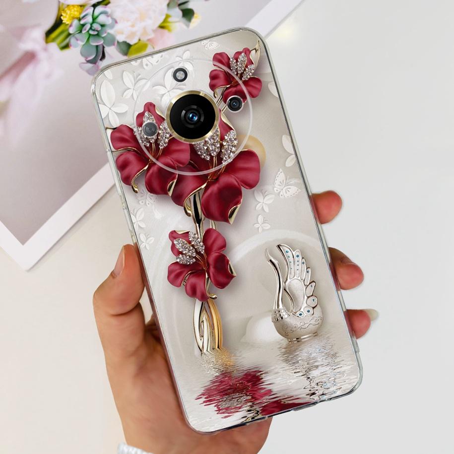 For Realme 11 Pro Plus Case RMX3740 RMX3741 Phone Cover Fashion Flower Butterfly Soft Silicone Funda For Realme 11 Pro 5G Bumper
