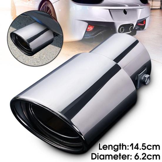 Universal Stainless Steel Car Rear Round Straight Exhaust Pipe Tail Muffler Tip