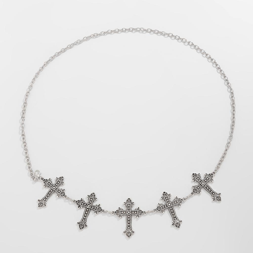 Gothic Cross Adjustable Y2K Belt Waist Chain for Women Vintage Skirt Waistband Body Jewelry Gifts