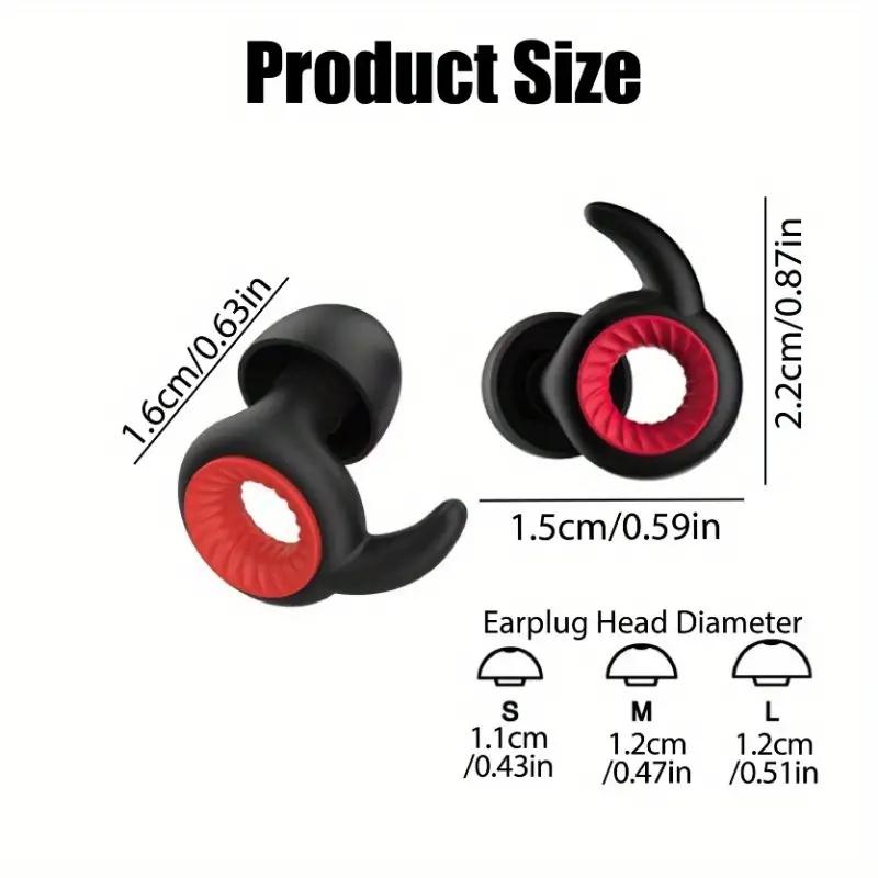 Soundproof Earplugs Silicone Earplugs Reusable Waterproof Earplugs Sleep Best Noise Reduction for Swimming/Concert/Trips/Working