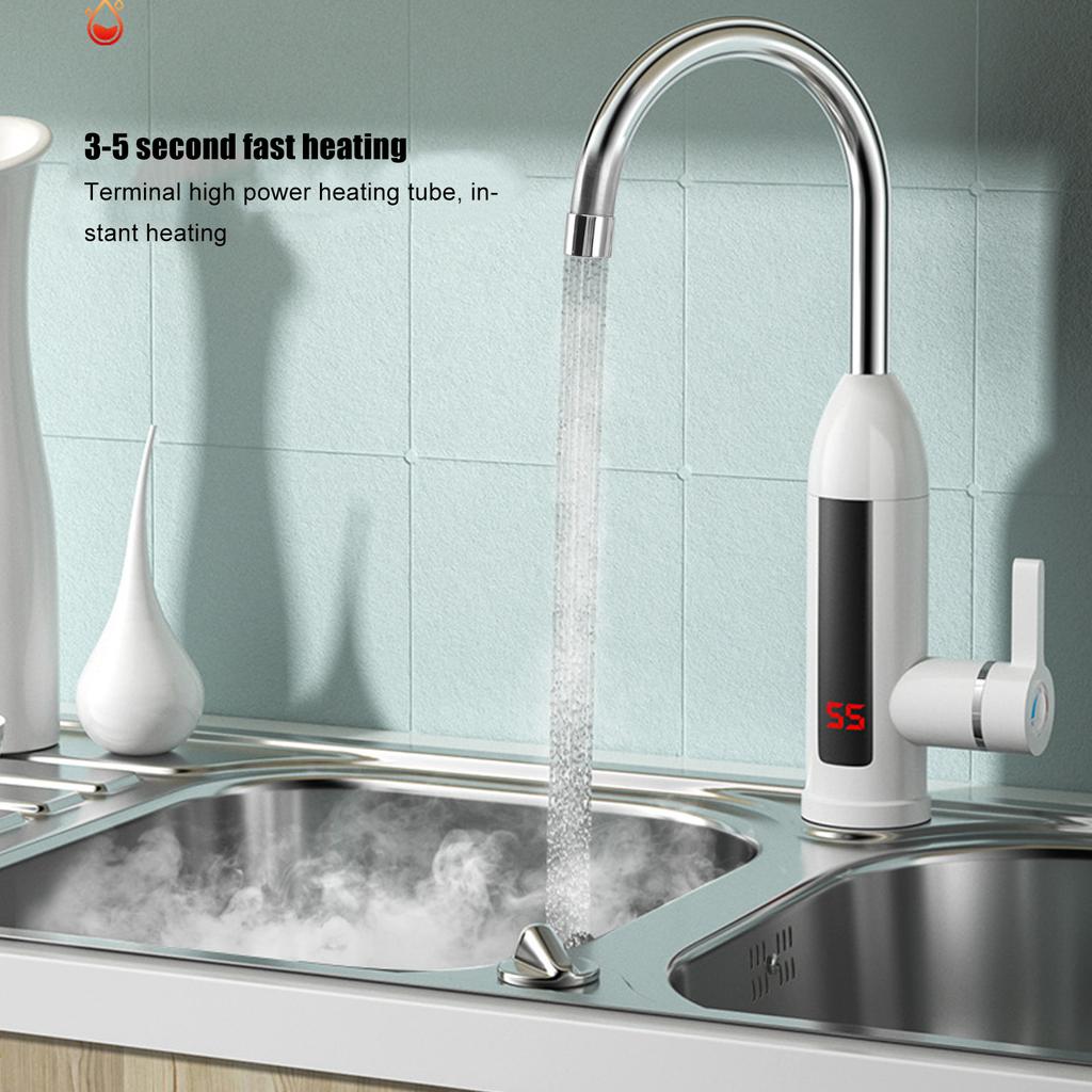 3000W Instant  Heater Faucet IPX4 ABS Tankless Stainless Steel Kitchen Heating Tap for Home Instant  Heater Faucet