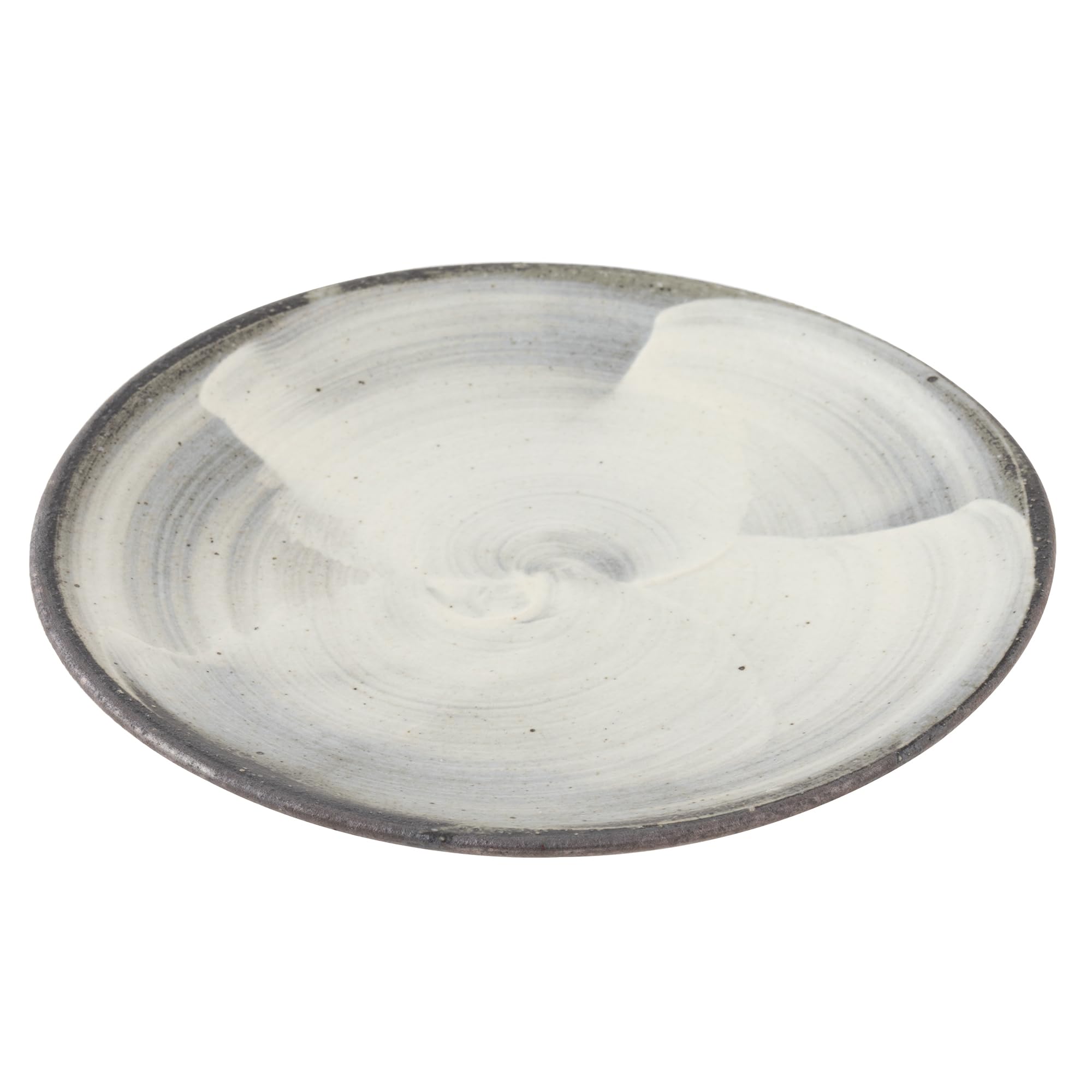 

Marui Seito Shigaraki Ware Hechimon Plate, approx. 15cm diameter, White Wave Pattern, MR-3-4204