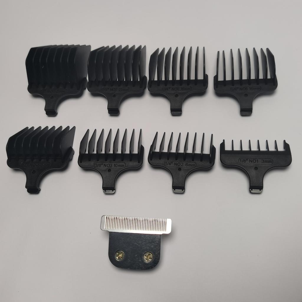 Shaver T-Blade + 8X Clipper Comb #1- #8,1/8"-1",3-25mm Replacement For Wahl 9880L