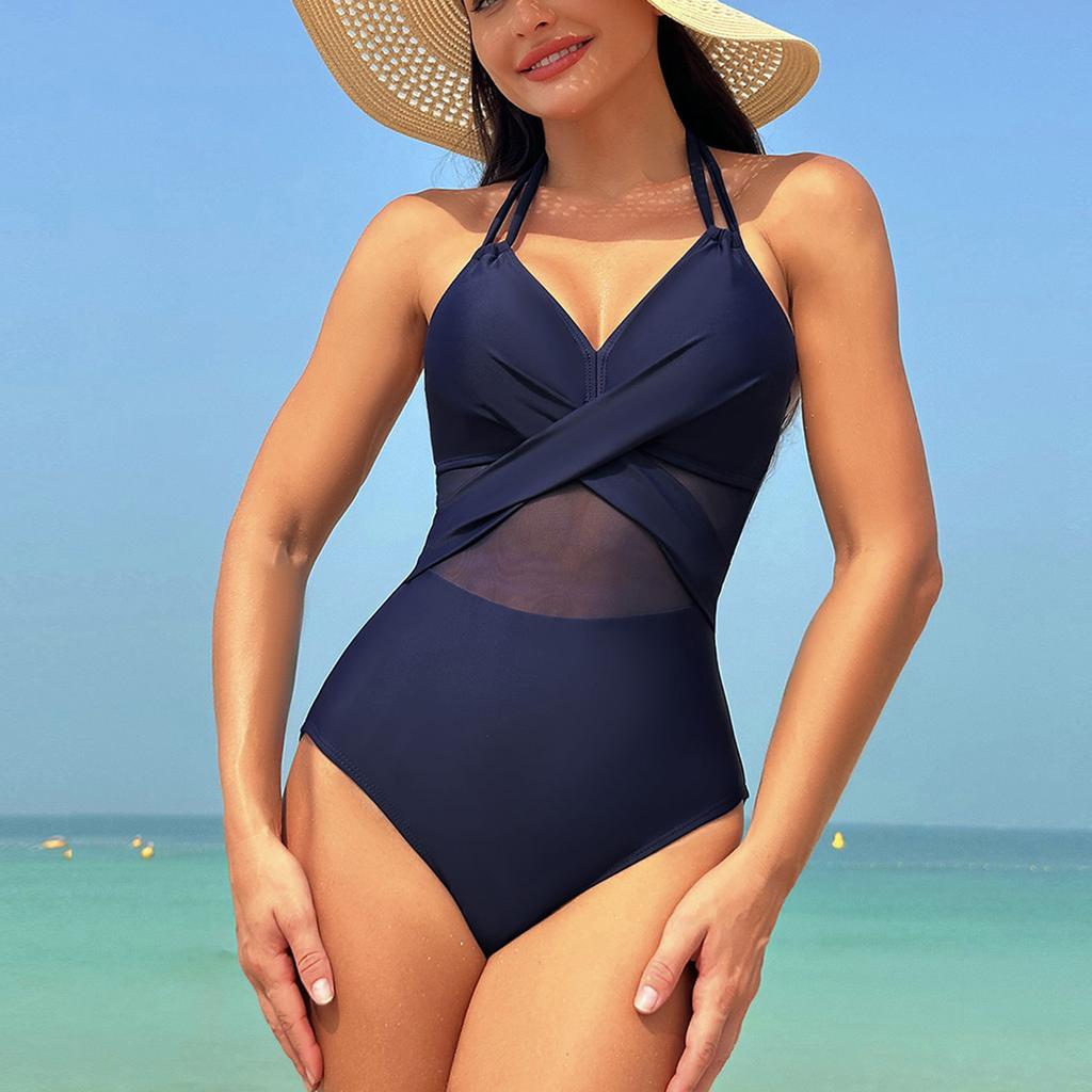 Women's One-piece Sexy Bikini Mesh With Bra Padded Non-Steel Bra Swimsuit