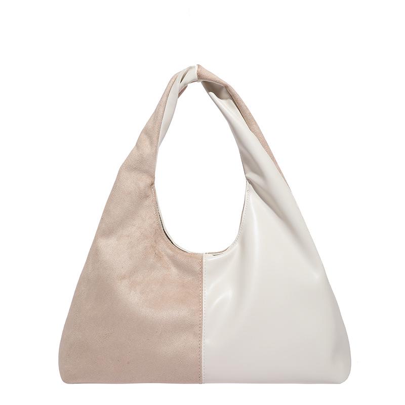 Damen Tragetasche mit großem Fassungsvermögen - Winter 2025 Schlichte Mode, vielseitige Colorblock-Schulter- und Achseltasche