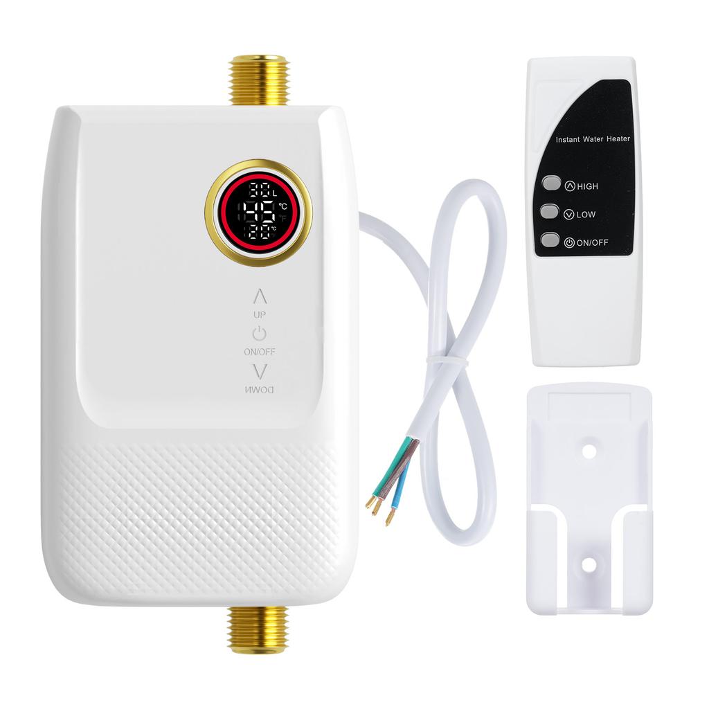 Mini Electric Instantaneous Water Heater 110V 3000 W Electric Water Heater with Digital Screen