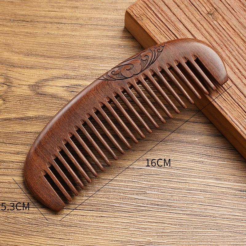 Black Gold Sandalwood Hair Comb for Smooth Ladies' Massage and Hairdressing - Ideal Gift for Girls