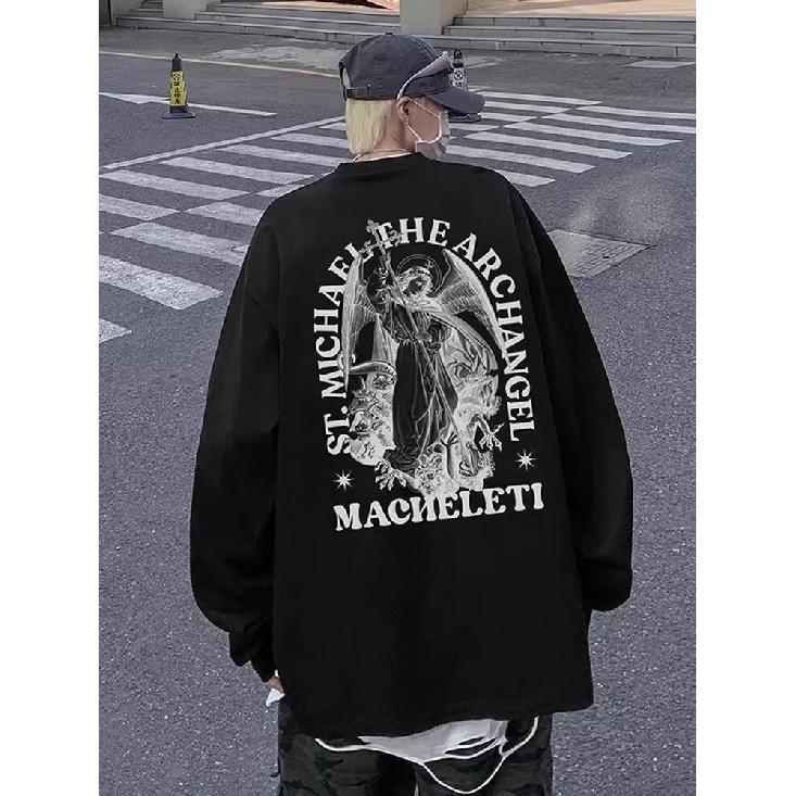 Мужская толстовка с капюшоном весной и осенью, свободная и модная универсальная куртка с буквенным принтом, мужская толстовка с длинными рукавами, повседневный топ M чёрный