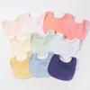 New Waterproof Baby Cotton Bib - U-Shaped, Solid Color, Autumn/Winter Saliva Towel