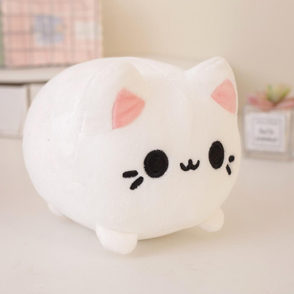 Pink Peachy Kitten Plush Toys Cute Plushie Cat Soft Dolls Black Cat Stuffed  For Girl Friends