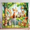 2-Panels Cartoon Forest Animals Curtains   Distinctive Prin   Shade and Privacy Protection   Suitable for Decorating Various Rooms