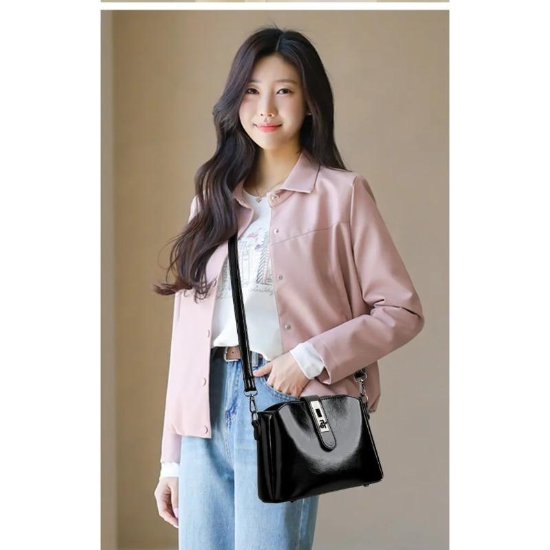 Fashionable Women's Shoulder Bag, High-quality UP Leather Crossbody Bag, Simple Shoulder Bag, Casual Handbag Suitable for Daily Use and Shopping
