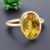 5.45 Carat Oval Cut Natural Yellow Sapphire 14K Yellow Gold Handmade Ring