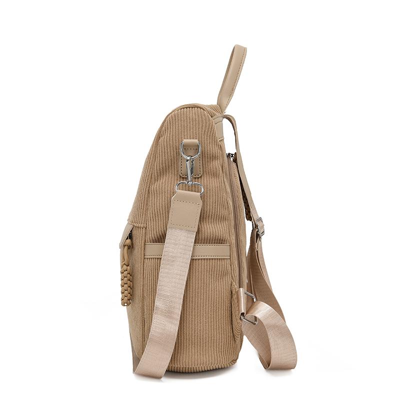 Cordrucksack Damen Einfarbiger Rucksack Studenten Schultasche