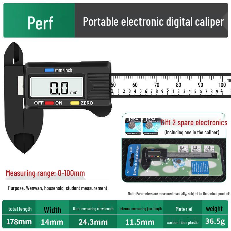 Carbon Fiber Digital Caliper, 0-150mm, for Jewelry and Wenwan Precision Measuring
