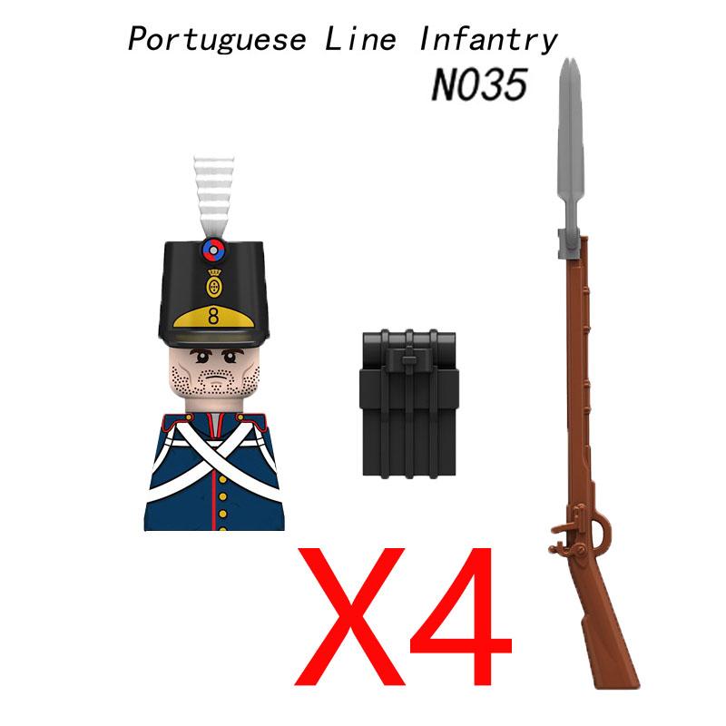 Military Medieval Building Blocks Napoleonic Wars Castle Knight Soldier Figures Weapons Guns British French Army Infantry MOC