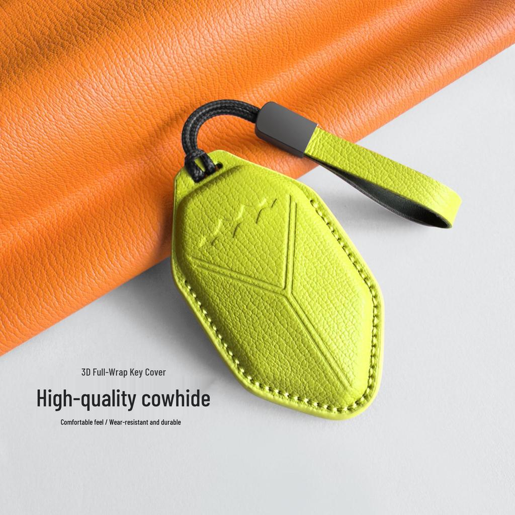 2026 Fangchengbao Tie 7/3 Leather Key Cover for Leopard 8/5 Car Key Modification