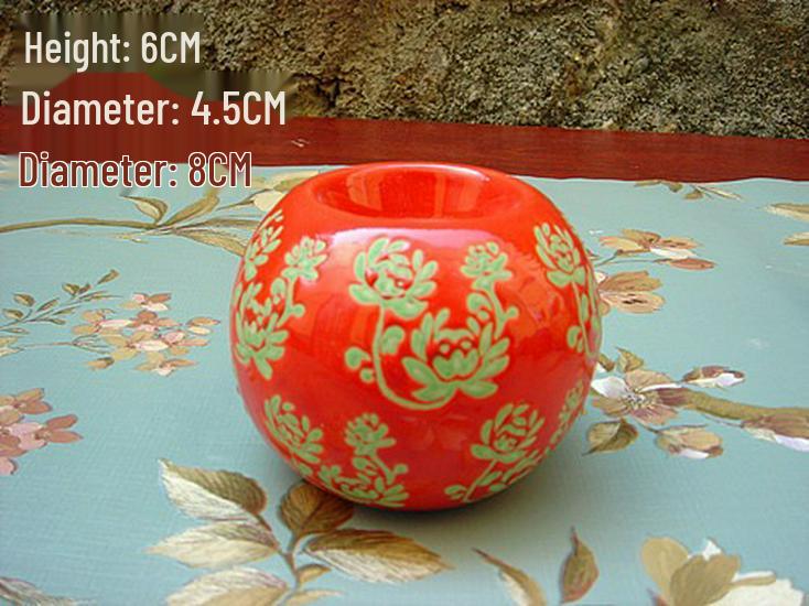European Hand-Painted Ceramic Candlestick: Postmodern Wedding Ornament & Home Decor Piece