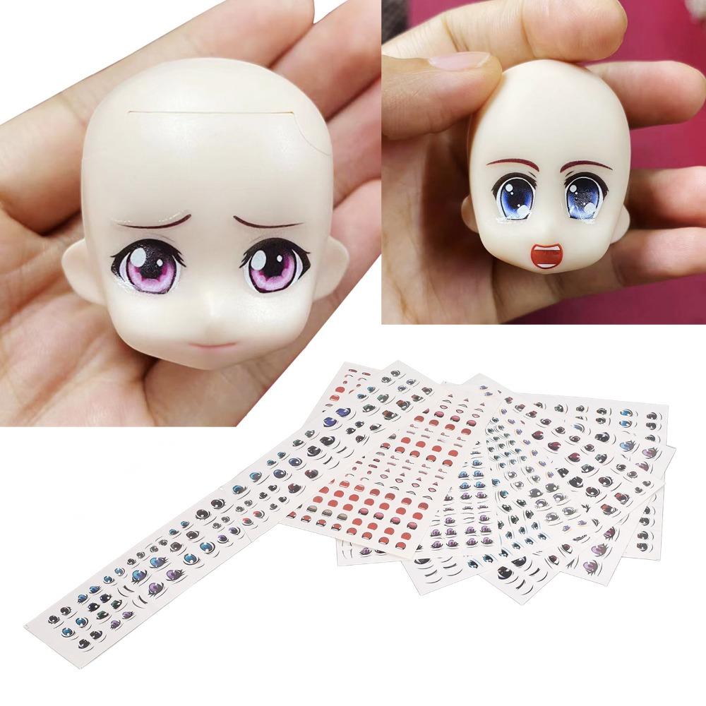 7pcs Colorful Doll Eye Paster Water Decals Doll Mouth Stickers Doll Eyes Stickers  Resin Projects