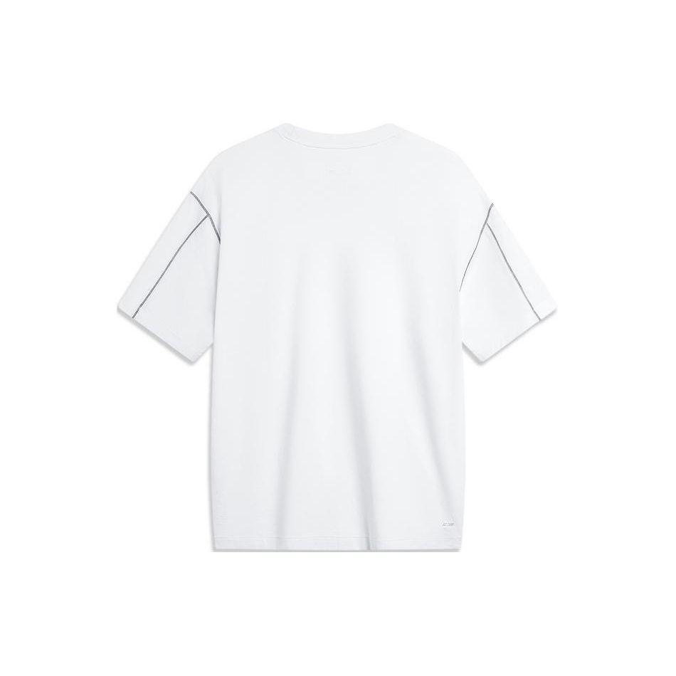 Li Ning CF Print Letter Crew Neck Short Sleeve T-Shirt Men Tops White ATSU609-2
