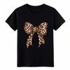 Vintage Distressed Leopard Bow T-Shirt Retro Cheetah Print Graphic Casual Tee