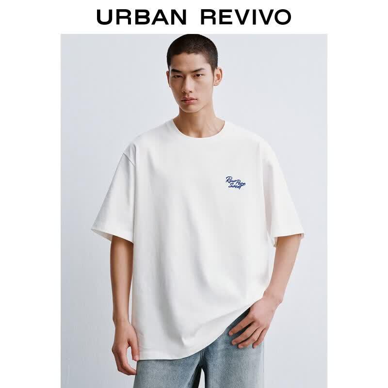

UR2026 Men s Washed Print Short Sleeve T-shirt L