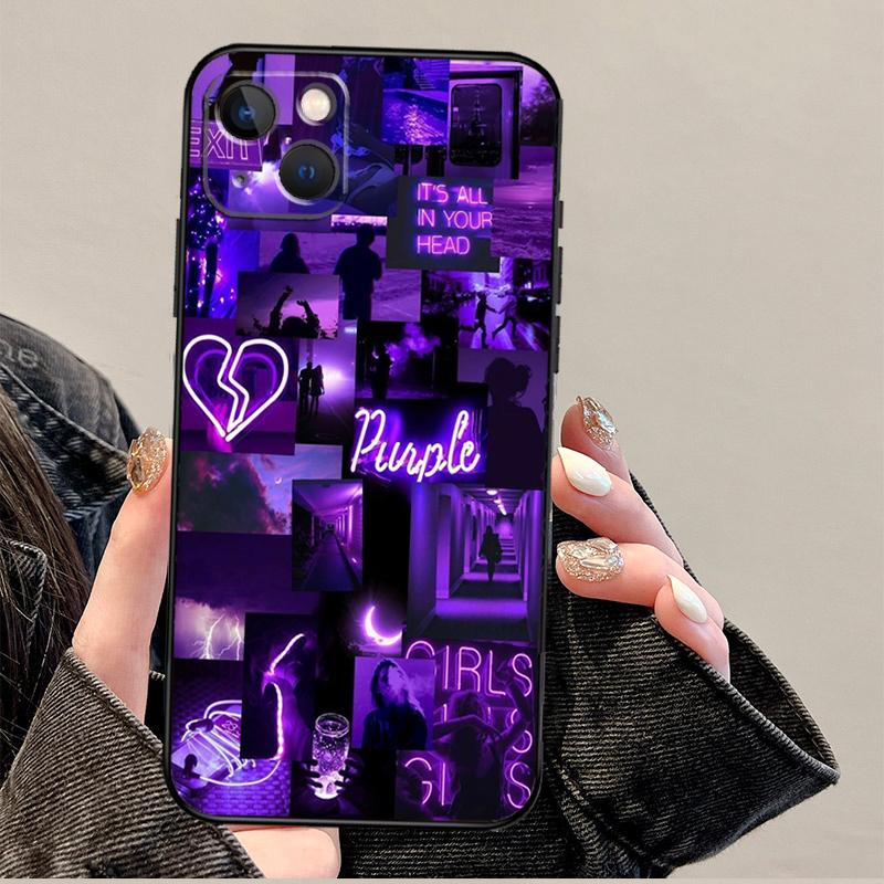 Purple Aesthetic Phone Case For iPhone 17 Pro Max 11 14 15 16 Pro Max 12 13 mini 16 Plus 16e 17 Air Cover
