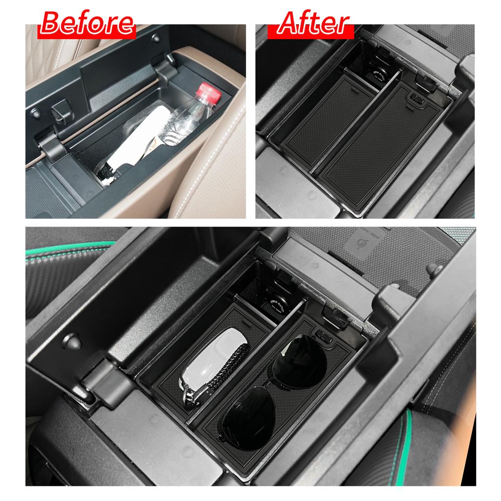 for BYD Han Center Console Armrest Storage Box Car Central Tray Organizer Accessories Tidying Black ABS+PVC