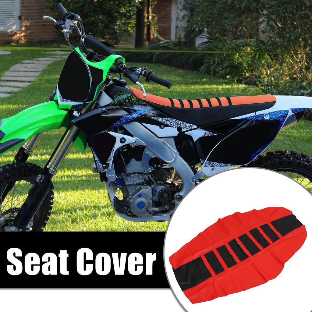 uxcell Universal Motorcycle Dirt Bike Faux Leather Seat Covers Soft Non-Slip Seat Cushion Red Black