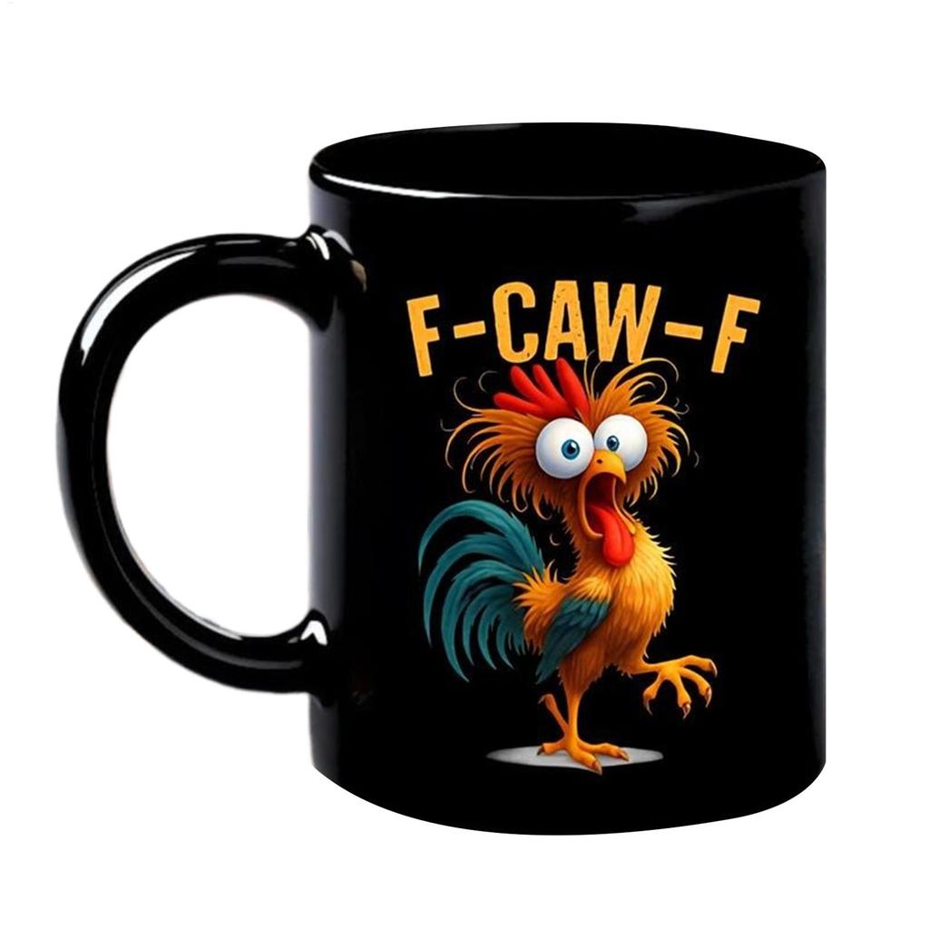 Funny Coffee Mug 350ml Ceramic Cup Rooster Design for Men Women Friends Family Coworkers Novelty Birthday Christmas Gifts