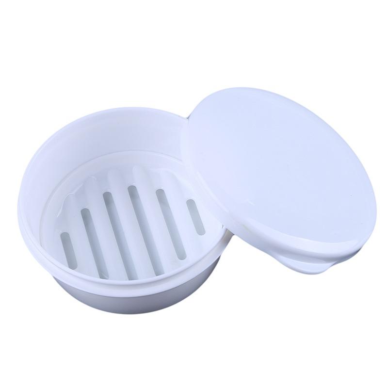 Portable Round Soap Dishes Container Leakproof Plastic Drain Soap Holder with Lid for Outdoor Hiking Camping Gym Travel