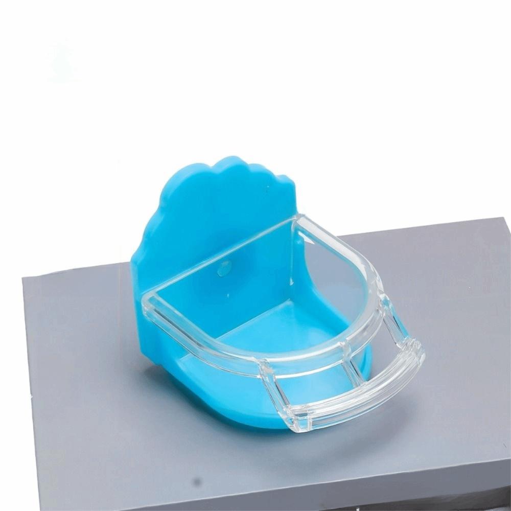 Semicircular Cage Mount Bird Feeder Transparent with Non-slip Stand Bird Feeding Water Box Multifunctional Detachable